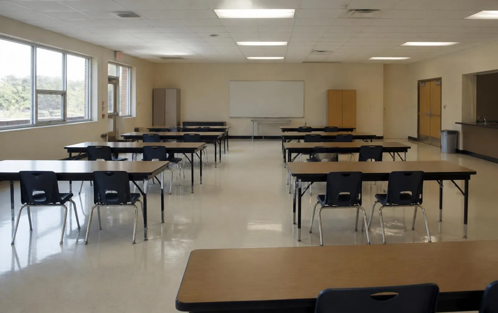An ordinary empty school multipurpose room